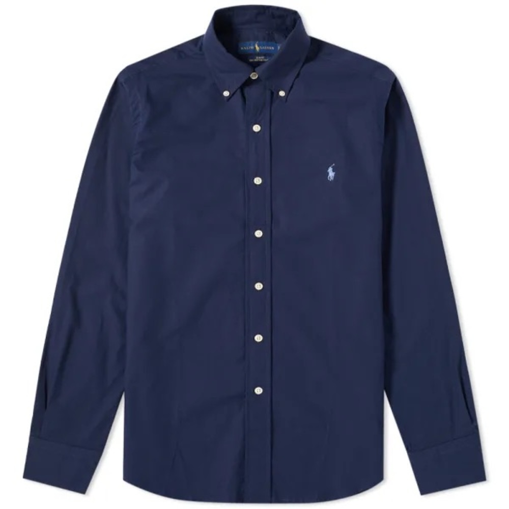 RALPH LAUREN SLIM FIT BUTTON DOWN POPLIN SHIRT